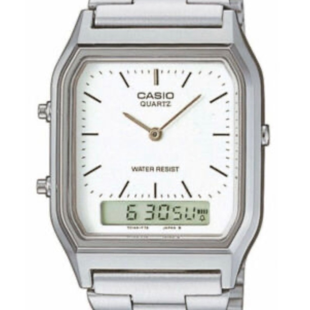 Casio Silver Mens Analogue-Digital Watch Casio Collection AQ-230A